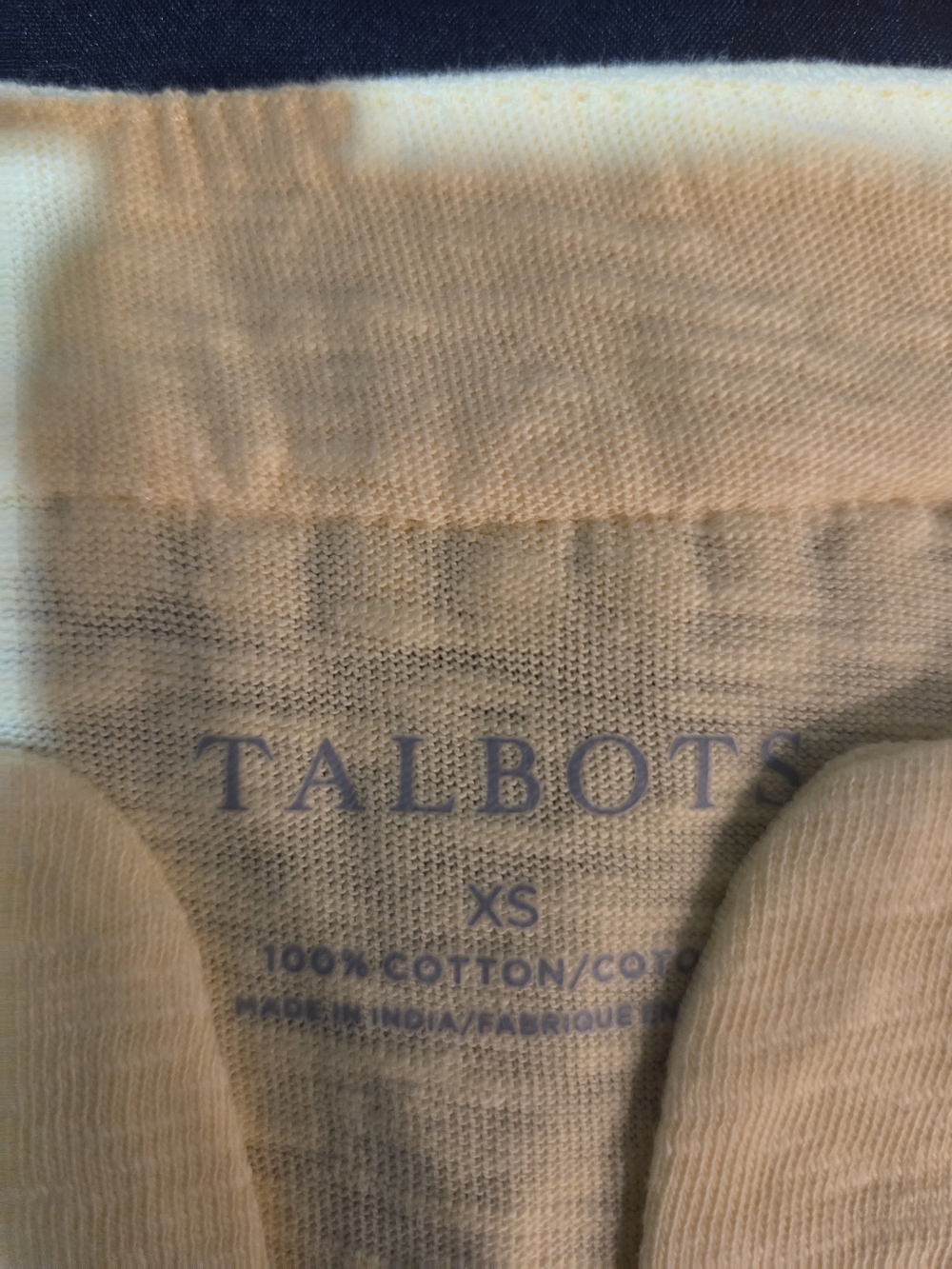 Talbots Pale Yellow V-Notch Short Sleeve Tee - Picture 4 of 4